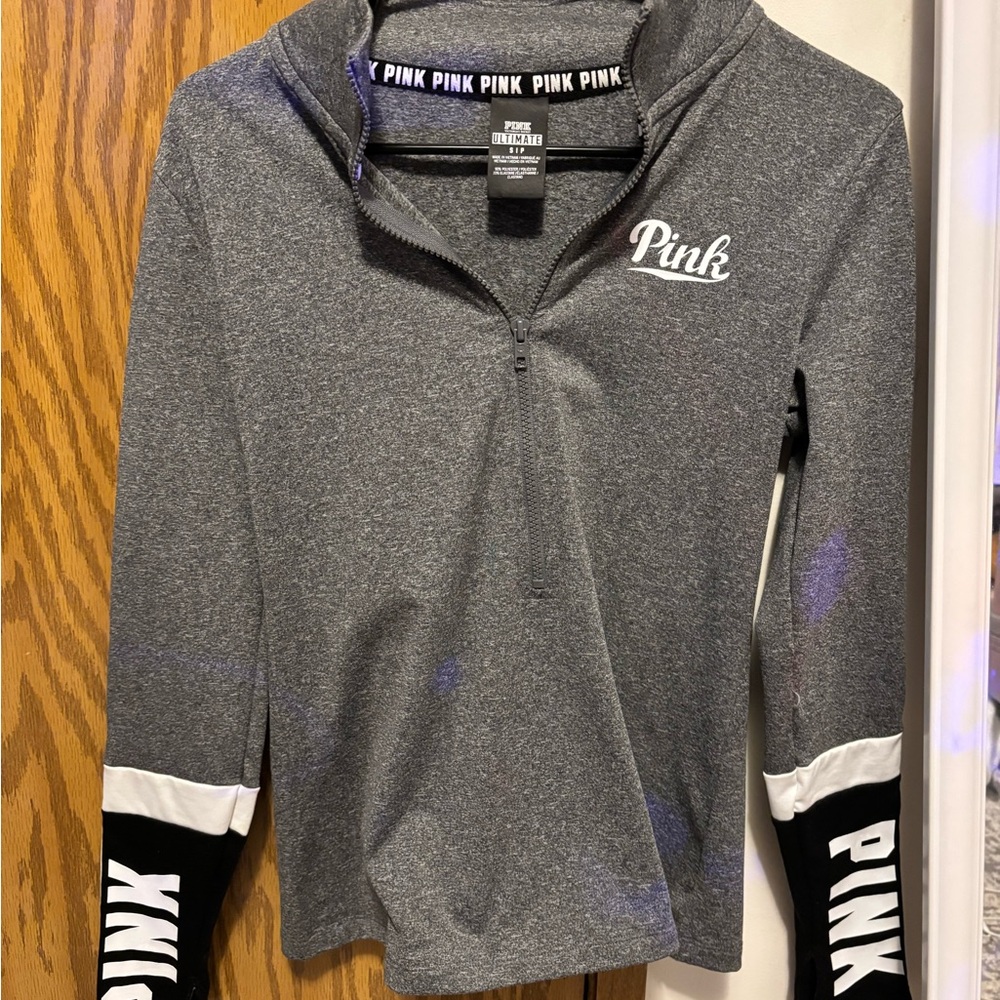 PINK Victoria's Secret Kids Gray and Black Hoodie